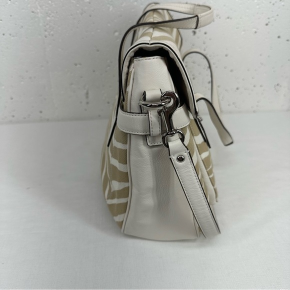 Coach Taylor Zebra Print Marlin Flap Satchel Shoulder Bag - Picture 5 of 15